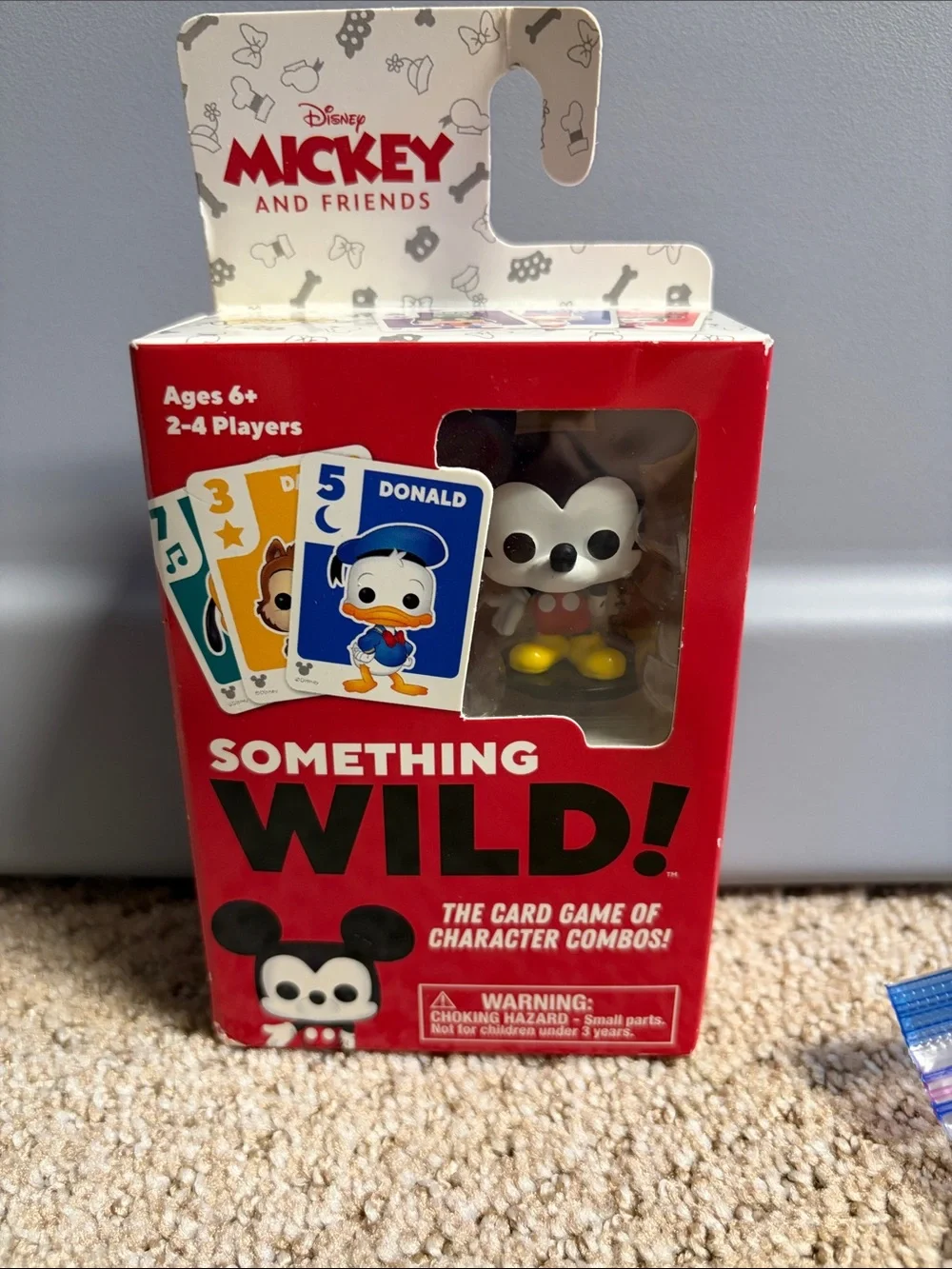 Disney Mickey Something Wild! Card Game with Mickey Figure - Red